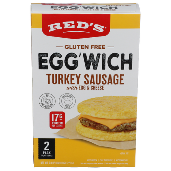 Red's All Natural Turkey Sausage, Egg & Cheese Egg'wich 2 Pack