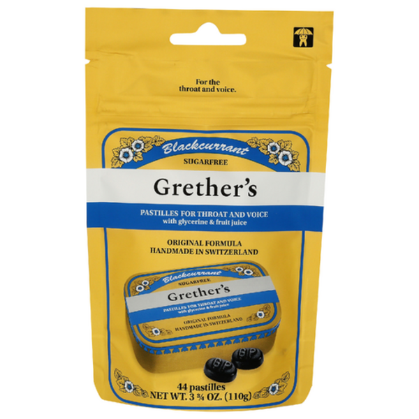 Grether's Sugar Free Blackcurrent Pastilles For Throast & Voice 44 Count Bag