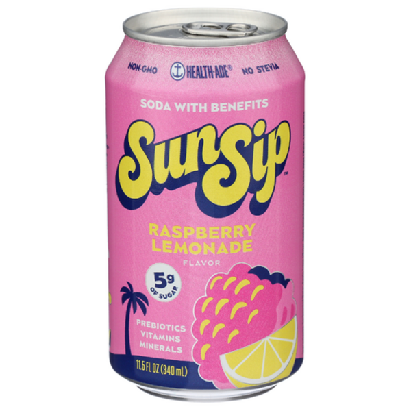 Health Ade Raspberry Lemonade SunSip Prebiotic Soda