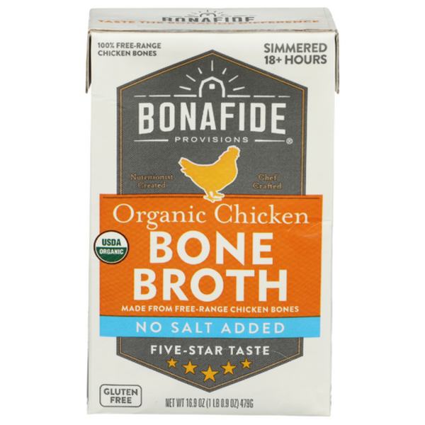 Bonafide Provisions Organic No Salt Added Chicken Bone Broth