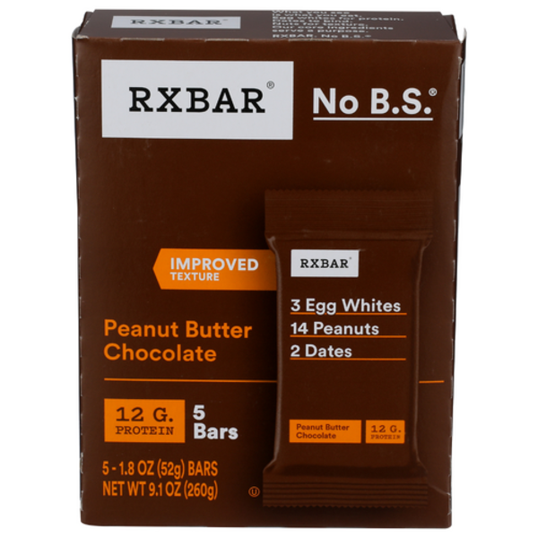 Rxbar Peanut Butter Chocolate Protein Bar 5 Pack Case