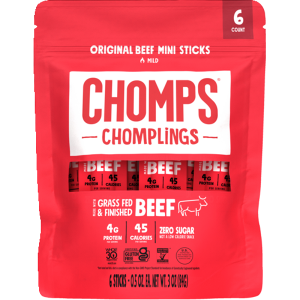 Chomps Original Chomplings Mini Beef Sticks 6 Count