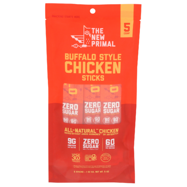The New Primal Buffalo Style Chicken Sticks Bag 5 Count