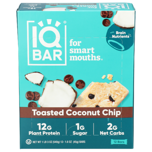 Iq Bar Toasted Coconut Chip Bar 12 Pack