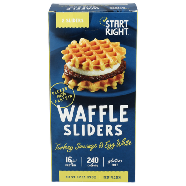 Start Right Turkey Sausage & Egg White Waffles Sliders 2 Pack