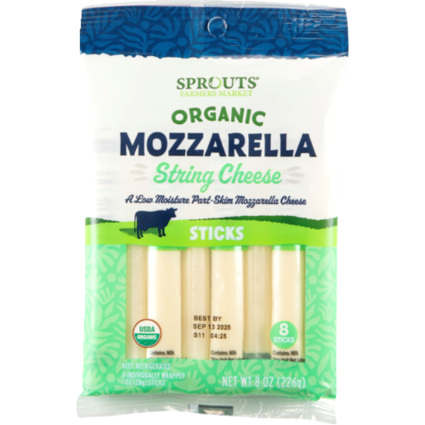 Sprouts Organic Mozzarella String Cheese 8 Count