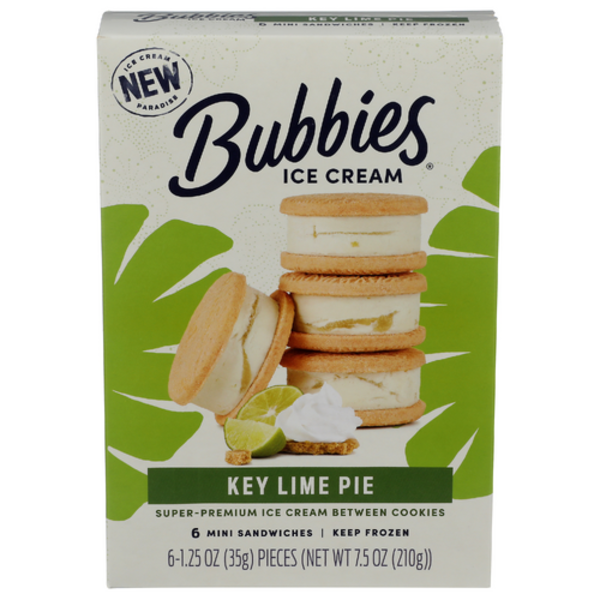 Bubbies Hawaii Key Lime Pie Ice Cream Sandwiches 6 Pack