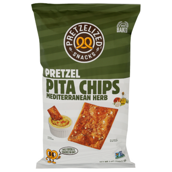 Pretzelized Mediterranean Herb Pretzel Pita Chips