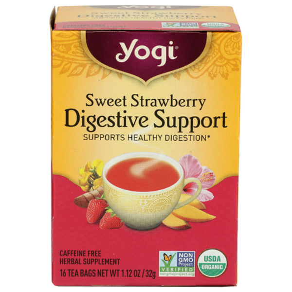 Yogi Tea Organic Sweet Strawberry Digestive Support Tea