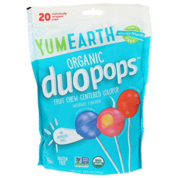 Yum Earth Organic Duopops Fruit Chew Centered Lollipop