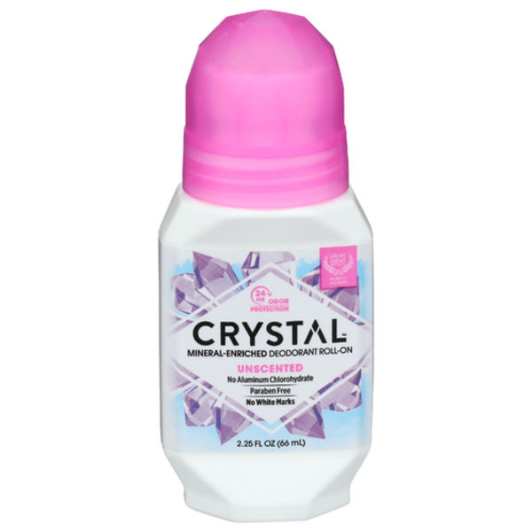 Crystal Mineral Enriched Unscented Roll On Body Deodorant