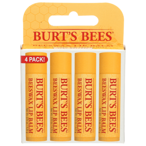 Burt's Bees Beeswax Peppermint Lip Balm 4 Pack
