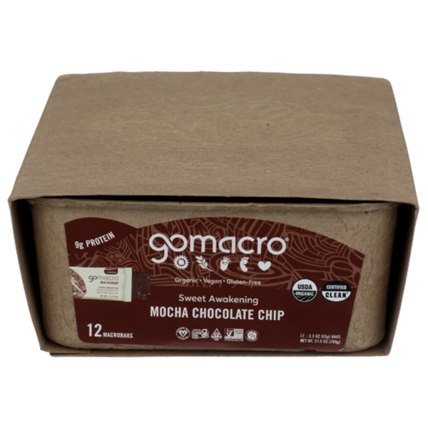Gomacro Mocha Chocolate Chip Protein Bar 12 Pack