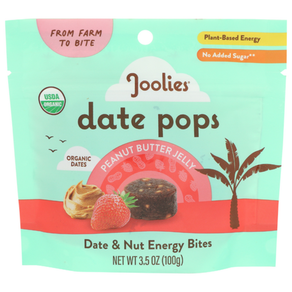 Joolies Organic Peanut Butter Jelly Date Pops Date & Nut Energy Bites