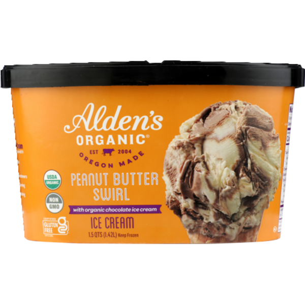 Alden's Organic Peanut Butter Swirl Ice Cream