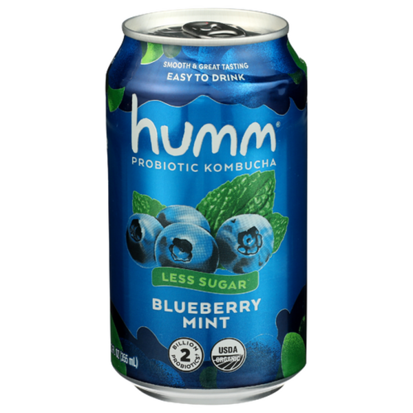 Humm Kombucha Organic Blueberry Mint Probiotic Kombucha