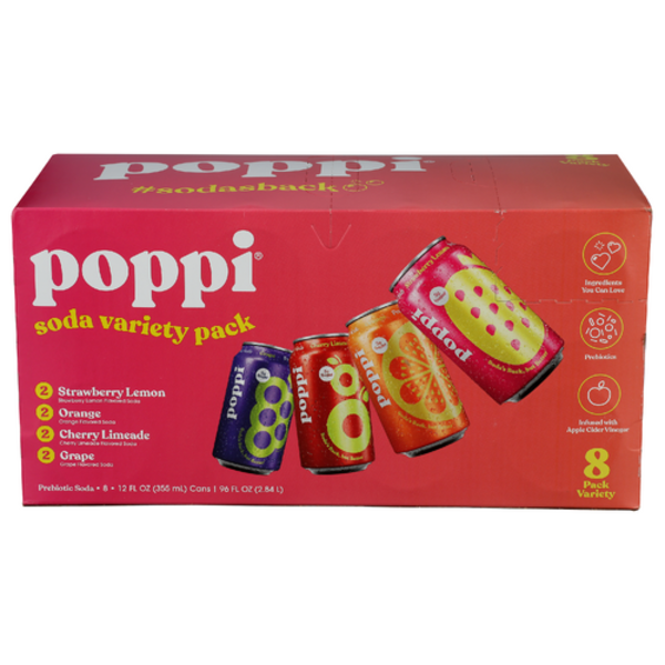 Poppi Variety Pack Prebiotic Soda 8 Pack