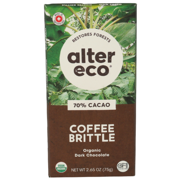 Alter Eco Organic 70% Cacao Coffee Brittle Dark Chocolate Bar