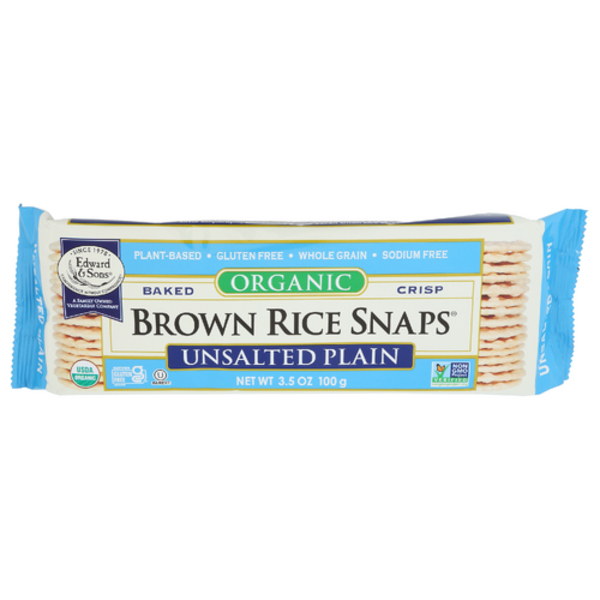 Edward & Sons Organic Unsalt Brown Rice Snaps