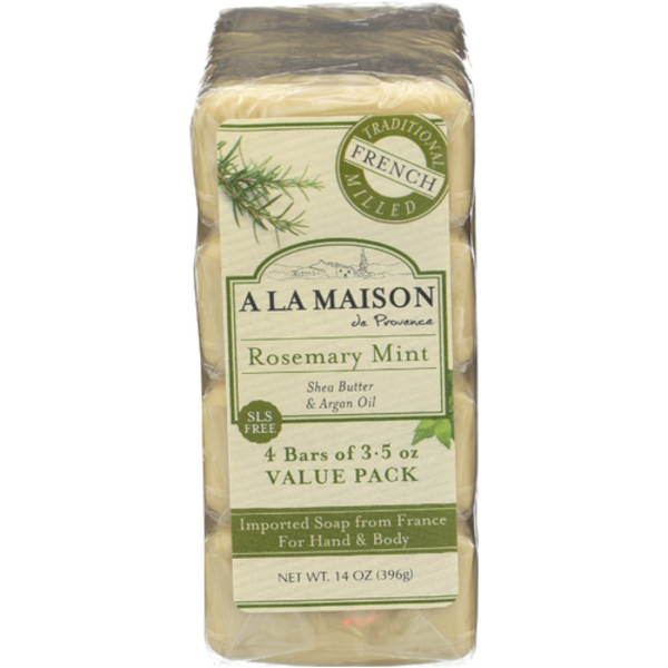 A La Maison Rosemary Mint Bar Soap 4 Pack