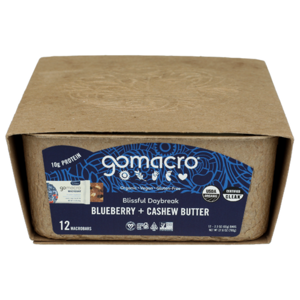 Gomacro Blueberry Cashew Butter Protein Bar 12 Pack