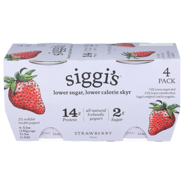 Siggi's Strawberry Low Sugar Low Fat Skyr Icelandic Yogurt