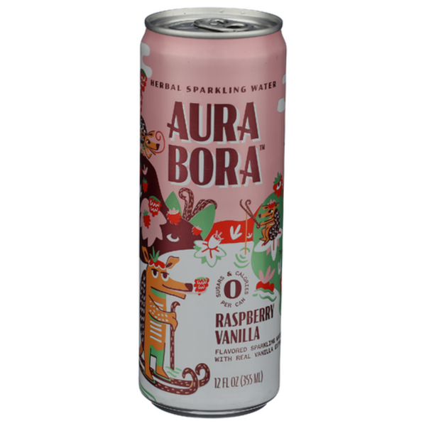 Aura Bora Raspberry Vanilla Herbal Sparkling Water
