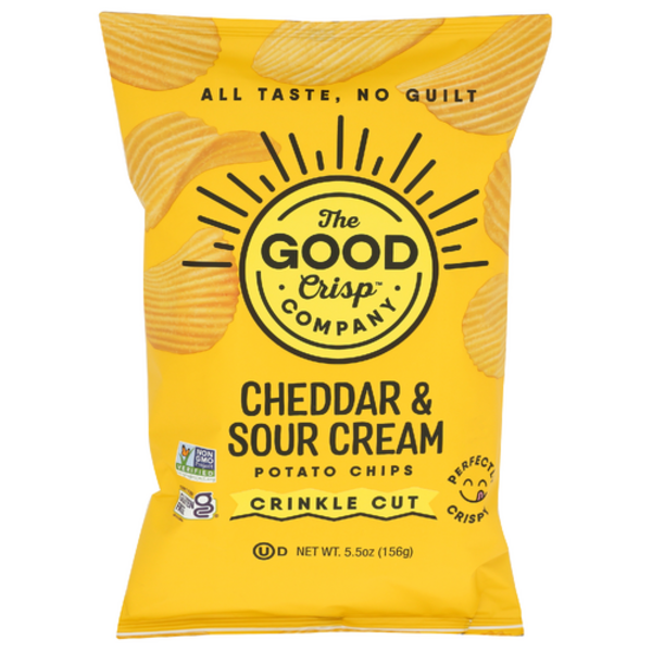 The Good Crisp Company Cheddar & Sour Cream Crinkle Cut Potato Chips