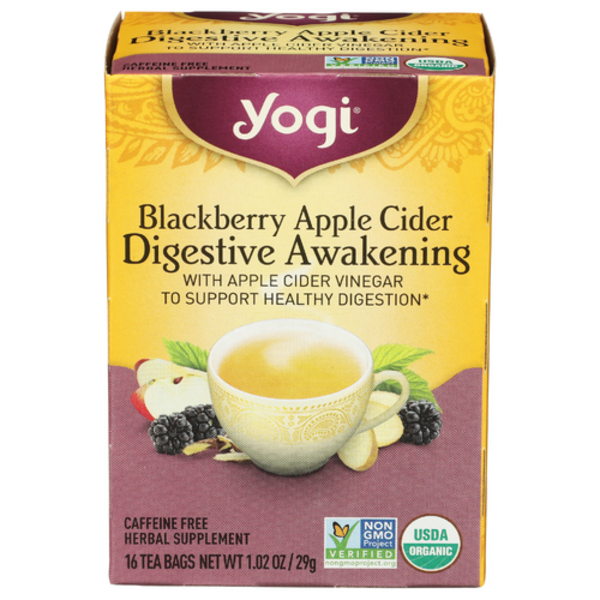 Yogi Tea Organic Blackberry Apple Cider Digestive Awakening Tea