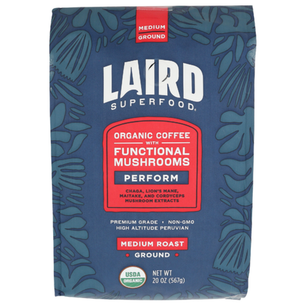 Laird Superfood Organic Medium Roast Perform Functional Ground Coffee