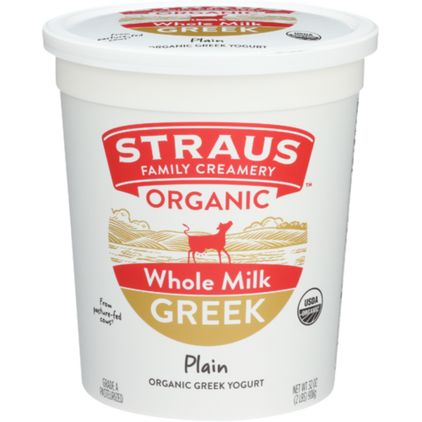 Straus Organic Whole Milk Plain Greek Yogurt