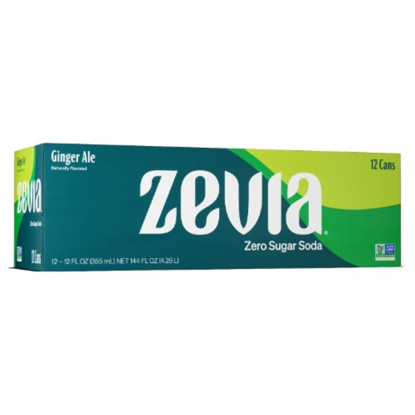 Zevia Ginger Ale Zero Calorie Soda 12 Pack