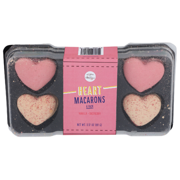 Le Chic Patissier Vanilla & Raspberry Heart Macarons 6 Pack