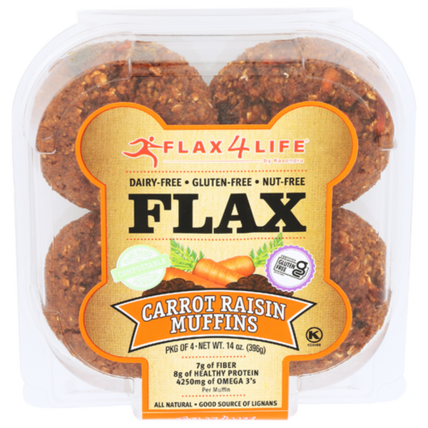 Flax4life Carrot Raisin Flax Muffins