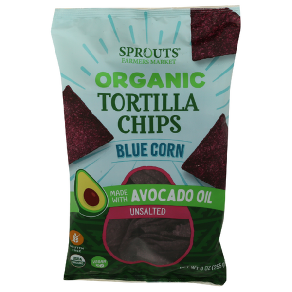 Sprouts Organic Unsalted Blue Corn Tortilla Chips Made With Avocado Oil