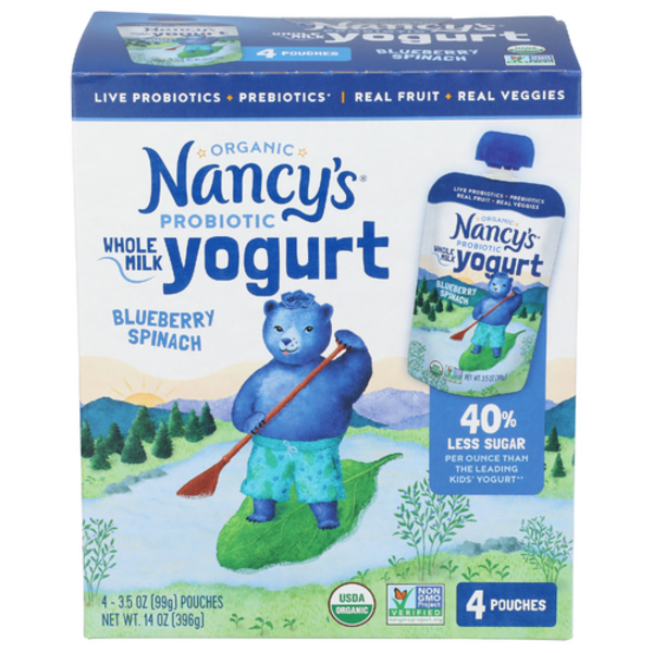 cy's Organic Blueberry Spinach Yogurt Pouches 4 Pack