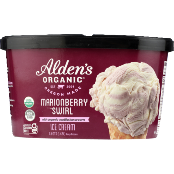 Alden's Organic Marionberry Swirl Ice Cream