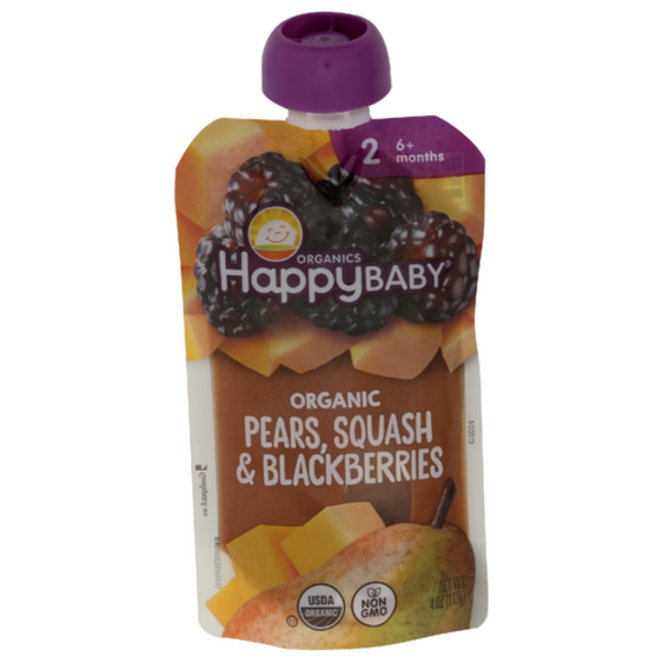 Happy Baby Organic Pear, Squash, & Blackberry Stage 2 Pouch