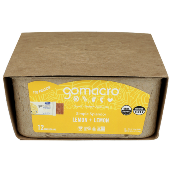 Gomacro Organic Simple Splendor Lemon Bar 12 Pack