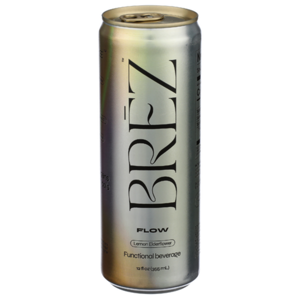 Brez Flow Lemon Elderflower Social Non-Alcoholic Tonic Can