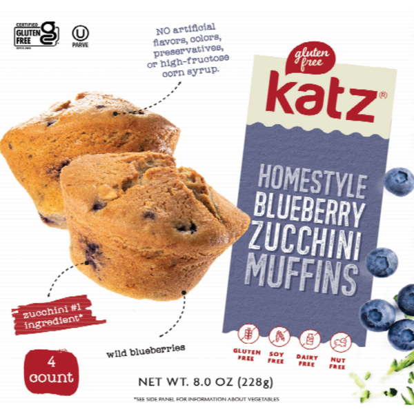 Katz Homestyle Blueberry Zucchini Muffins 4 Count