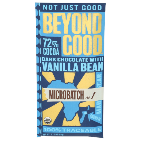 Beyond Good By Madecasse Organic 72% Cocoa Vanilla Bean Dark Chocolate Bar Microbatch No. 1