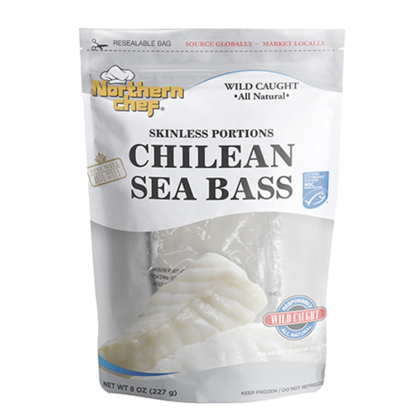 Northern Chef Wild Caught Frozen Chilean Sea Bass Skinless Portions