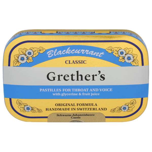 Grether's Classic Blackcurrant Pastilles For Throat & Voice 24 Count Tin