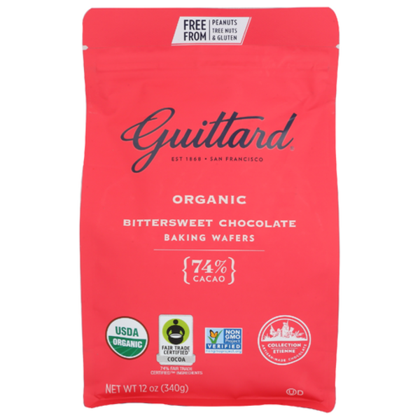 Guittard Organic Bittersweet 74% Cacao Chocolate Baking Wafers