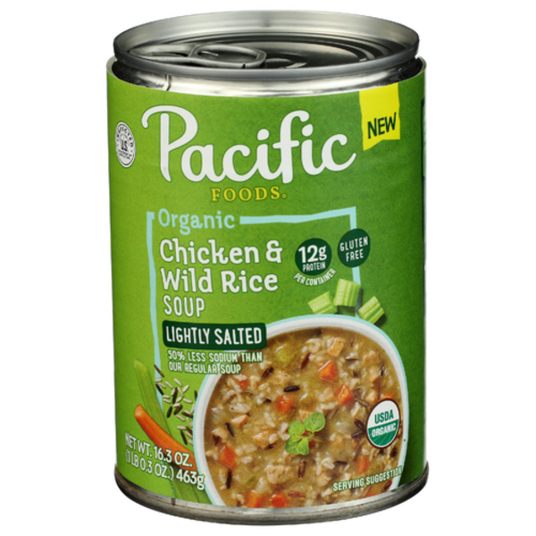 Pacific Foods Organic Lightly Salted Chicken & Wild Rice Soup