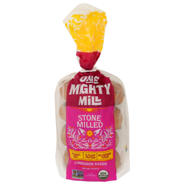One Mighty Mill Organic Cinnamon Raisin Bagels 4 Pack
