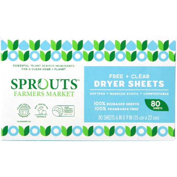 Sprouts Free And Clear Dryer Sheets