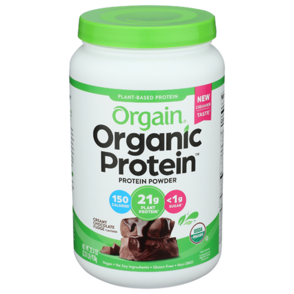 Orgain Organic Plant Based Protein Powder Creamy Chocolate Fudge