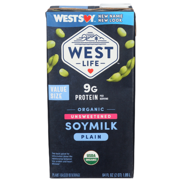 West Life Organic Plain Unsweetened Soymilk